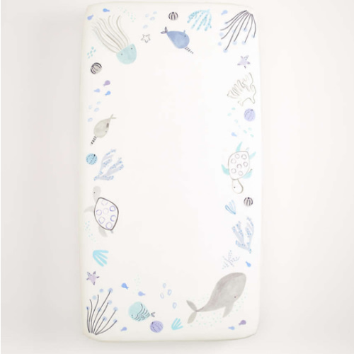 Stay Cool Sea Organic Cotton Baby Crib Fitted Sheet