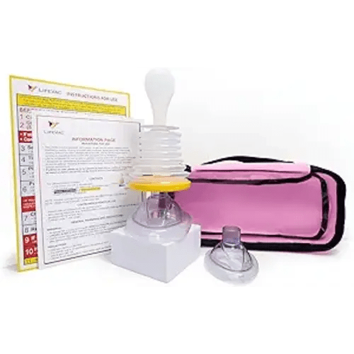 LifeVac Pink Travel Kit - Portable Suction Rescue Device, First Aid Kit for Kids and Adults, Portable Airway Suction Device for Children and Adults
