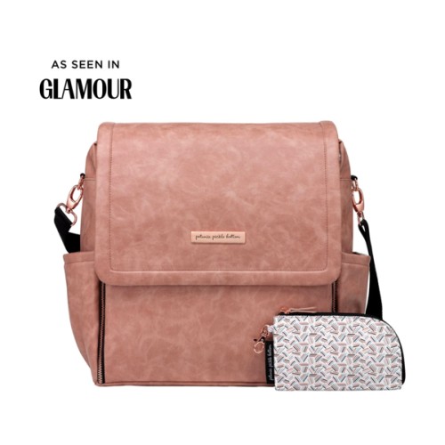 Boxy Backpack in Dusty Rose Matte Leatherette
