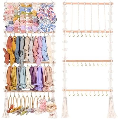 VISATOR Headband Holder Bows Organizer For Girls Hair Bows Holder Baby Headband Hair Accessories Organizer For Baby Girls Bow Hanger Storage For Girls Hair Bows For Toddler Girls Room Wall Decor (W2)