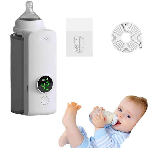 Beslands Portable Bottle Warmer - Fast 5-Min Heating, USB Rechargeable & Waterless for Baby Milk, Battery-Powered with LED Temp Display | Home & Outdoor Use, Safe Feeding On-The-Go