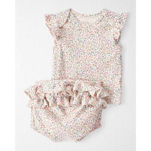 Baby 2-Piece Organic Cotton Rib Floral-Print Set - Little Planet | Carter's