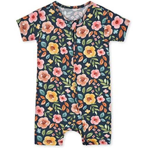 Gerber Unisex Baby Buttery-Soft Short Sleeve Romper With Viscose Made With Eucalyptus