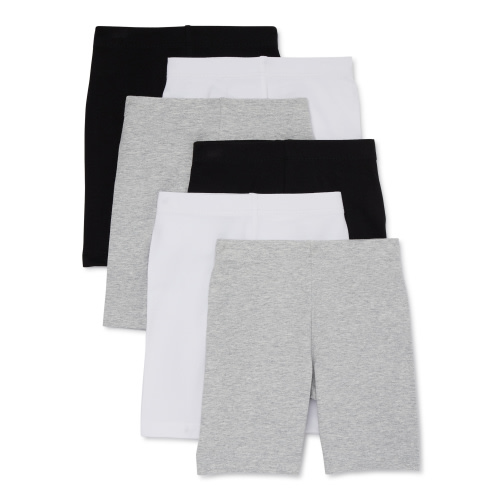 Wonder Nation Girls Bike Shorts, 6-Pack, Sizes 4-18 & Plus