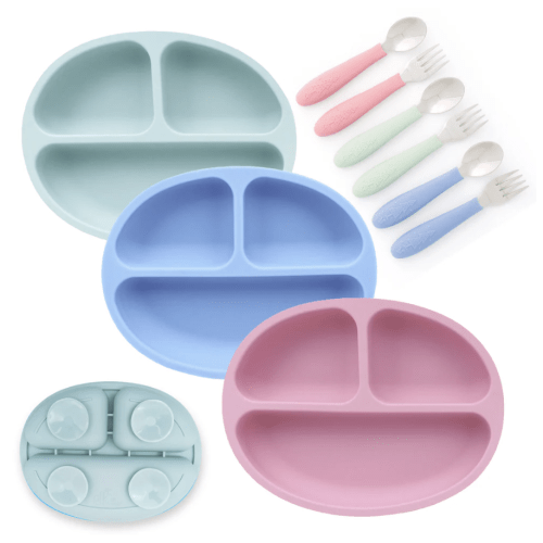 Silicone Suction Plate + Cutlery