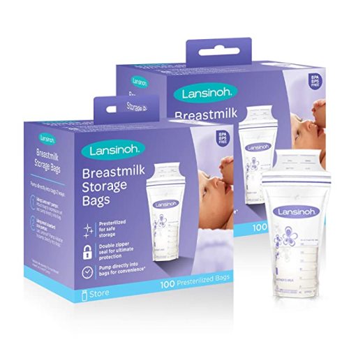 Lansinoh Breastmilk Storage Bags, 200 Count Value Pack, Easy to Use Milk Storage Bags for Breastfeeding, Presterilized, Hygienically Doubled-Sealed, for Refrigeration and Freezing, 6 Ounce : Baby