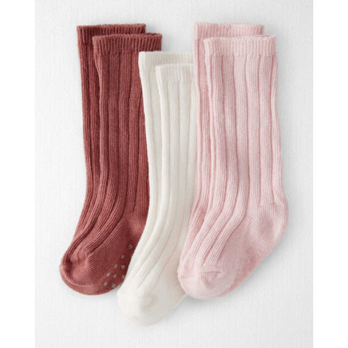 Baby Girl 3-Pack Knee-High No-Slip Socks Made with Organic Cotton - Little Planet | Carter's