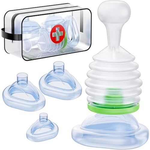 Anti Choking Device/Choking Rescue Device,Choking Device for Kids & Adults, Portable Choking Rescue Device Home&Travel Kit,Choke Rescue Device for Kids & Adults with 3 Masks, Strong Suction Heimlich