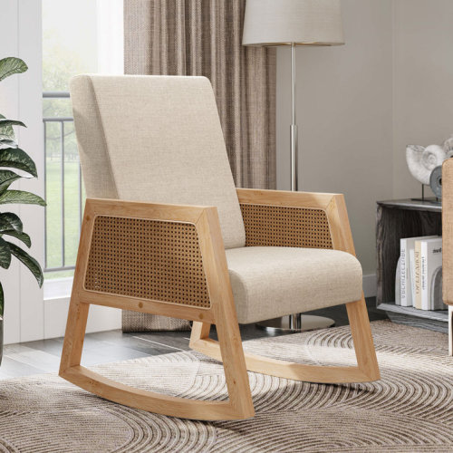 Laussat Rocking Chair 25.2'' W Solid Wood Frame