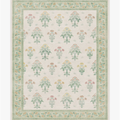 Morris & Co. Meadow Sweet Ivory & Green Rug | Ruggable