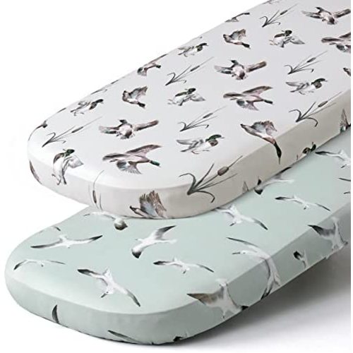 Stretch Fitted Bassinet Sheet Set BROLEX 2 Pack Cradle Sheets for Bassinet Pad/Mattress,Unisex Boys Girls,Ultra Soft,Duck Seabird