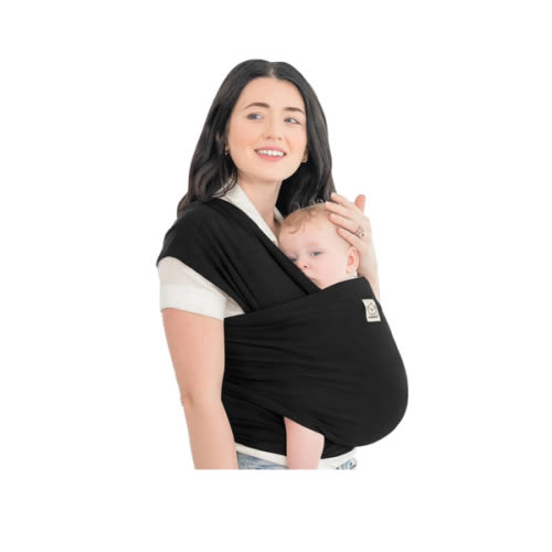 KeaBabies Baby Wrap Carrier - All in 1 Original Baby Carrier Newborn To Toddler Sling, Easy to Wear, Hands Free Bonding, Lightweight, Breathable Infant Wraps (Trendy Black)