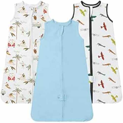 TotAha Sleep Sack infant 3-6 months 3 Pack, Breathable Sleep Bag for Baby Girl Boy, Wearable Blanket with 2-way Safe Zipper