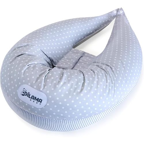 Dilamababy - Almohada Embarazada Dormir en Copos de Memory Foam y Fiber Balls - Cojin Lactancia Bebe Funda Algodón - Multifuncional, Puede Ser Tanto un Cojin Embarazada como una Almohada Lactancia : Amazon.es: Bebé