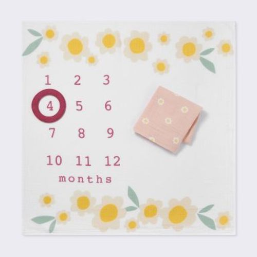 Muslin Blanket with Felt Frame - Pink - Cloud Island™