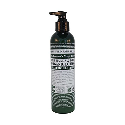 Dr. Bronner's & All-One Organic Lotion for Hands & Body, Patchouli Lime, 8-Ounce Pump Bottles (Pack of 2)