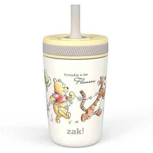Zak Designs Disney Winnie the Pooh Kelso Toddler Cups For Travel or At Home, 12oz Vacuum Insulated Stainless Steel Sippy Cup With Leak-Proof Design is Perfect For Kids (Winnie the Pooh & Friends)