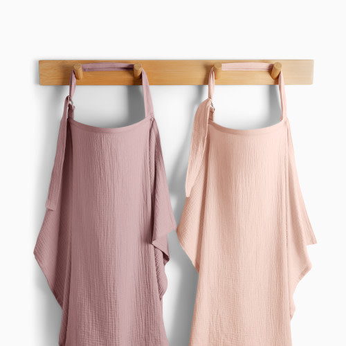 Comfy Cubs Muslin Nursing Cover with Adjustable Neck Strap (2 Pack) - Blush And Mauve, 2
