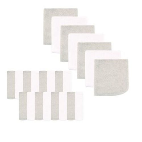 Luvable Friends Baby Unisex Super Soft Bundle Washcloths, Neutral Gray, One Size