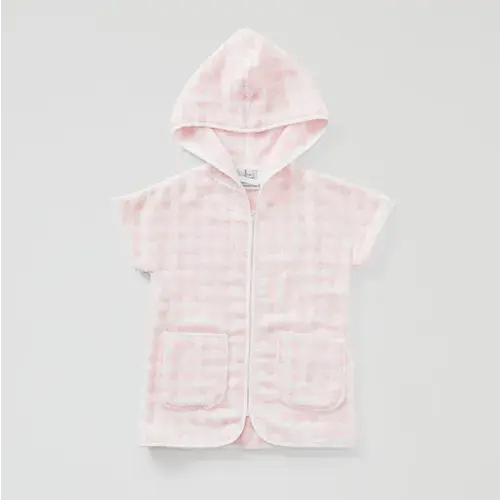 Kids’ Beach Cover Up, Light Pink Gingham - 6-9m