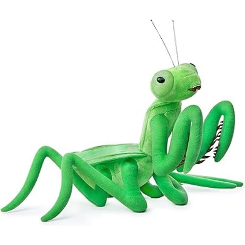 Large Green Mantis Plush Toy - Realistic Mantis Stuffed Animals 15in, Lifelike Soft Big Wings Insect Weigted Toys, Simulation Mantis Plushie Model Toy, Unique Plush Gift Collection for Kids