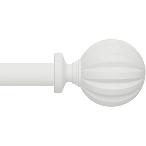 Curtain Rod,Window Curtain Rods for Windows Easy Installation,Adjustable Decorative Curtain Rod 3/4 Inch Diameter Single Window Curtain Rod Set, 28 to 48 Inches, White