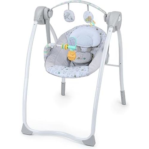 Bright Starts Disney Baby Winnie The Pooh Milestone Swing, Classic Pals, Foldable Design with Toys & Melodies, Unisex, Newborn+ (6 20 lbs)
