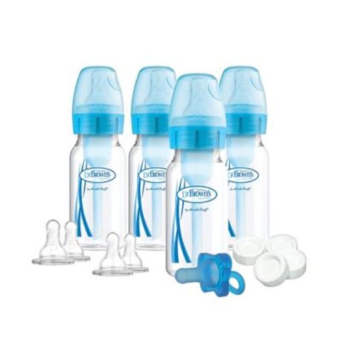 Baby 14 Piece Options+ Preemie & Newborn Anti-Colic Baby Bottle Set, Blue