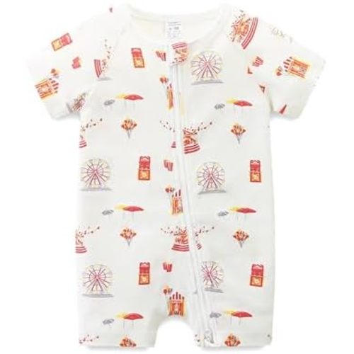 Baby Boy Girl Romper Short Sleeve 100% Cotton Bodysuit Outfits Double Zipper Jumpsuit Summer