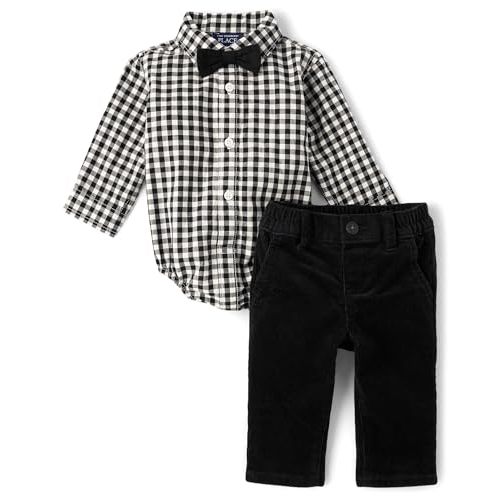 The Children's Place baby-boys And Newborn Button Down Shirt and Pants, 2 Piece Outfit