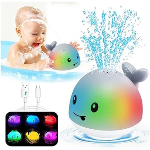Bath Toys For Kids Ages 1-3 - Whale Bath Toy Sprinkler, Light Up Bathtime Tub Pool Shower Water Toys For Toddlers, Baby Toys 6-12-18 Months, Best Gifts For 1st Birthday 1 2 3 Year Old Boys Girls Gifts