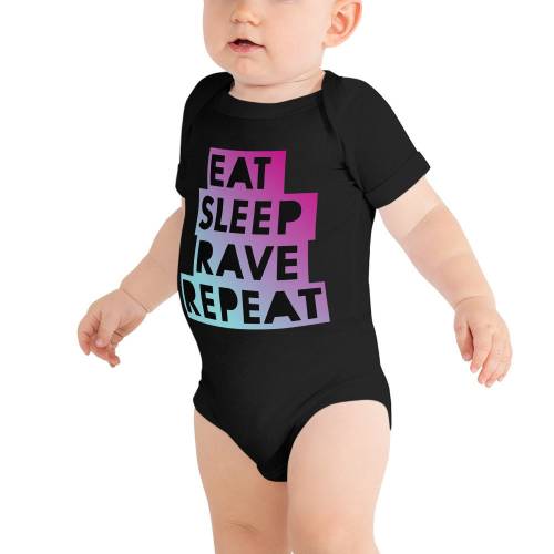 Eat Sleep Rave Repeat Baby short sleeve one piece
