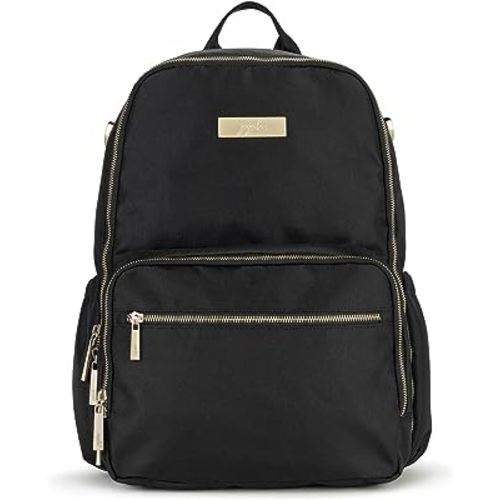 JuJuBe Zealous Diaper Bag Backpack and Fashionable Lightweight Travel Bag with 9 Pockets for Organization, Baby Bottles, Diapers, Pacifier, Snacks, Padded Adjustable Back Straps, Black Chromatics