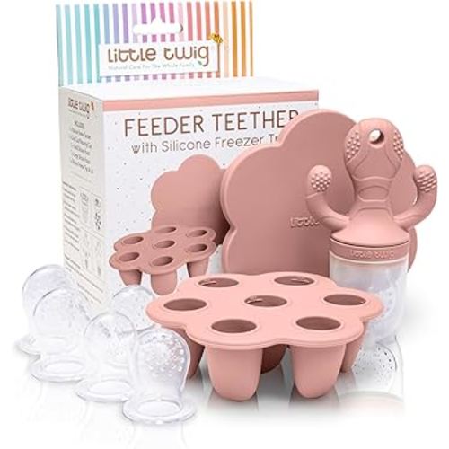 Little Twig Silicone Feeder Teether Rose