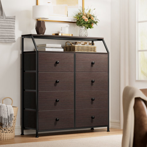 Ebern Designs Ojaswi 8 Drawer, Double Dresser with Wooden, Chest of Drawer in 37.6'' & Reviews | Wayfair