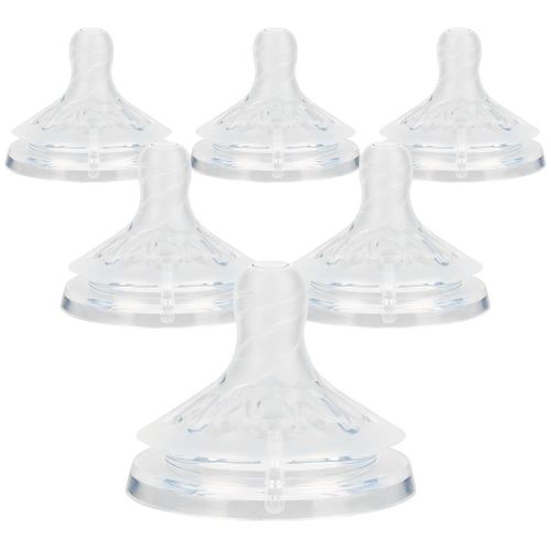 Silicone Bottle Nipples for Philips Avent Natural Baby Bottles,Size 5 Nipple,6m+,Flast Flow, 6 Count