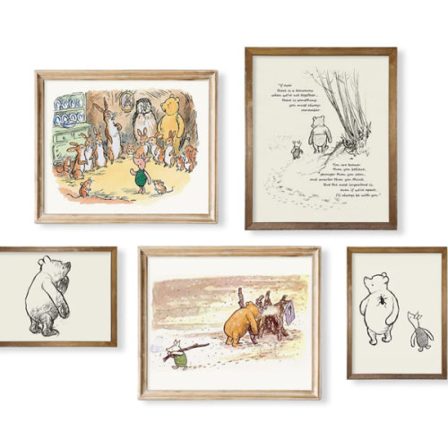 Gifts for Winnie Fans Lover - Vintage Hundred Acre Wood Poster - Winnie The Pooh Nursery Decor - Toddler Room Decor - You Are Braver Than You Think - Motivational Quotes for Kids - Little Boys Décor