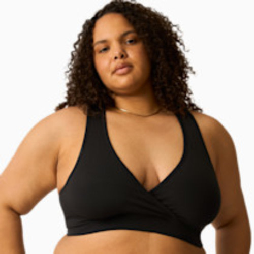 Kindred Bravely French Terry Racerback Nursing & Sleep Bra - Black, Large