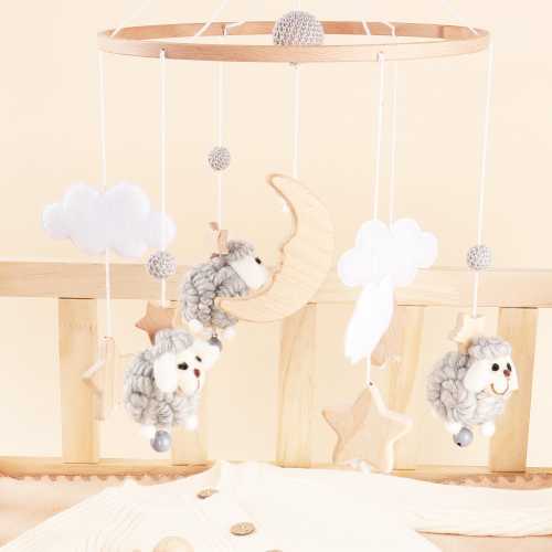 Sheep Crib Mobile ,Comfort Cot Bracket Hanging Toys, Minimalist nursery mobile,Baby Room Decor,Perfect Hanging Toy for Newborn Gift