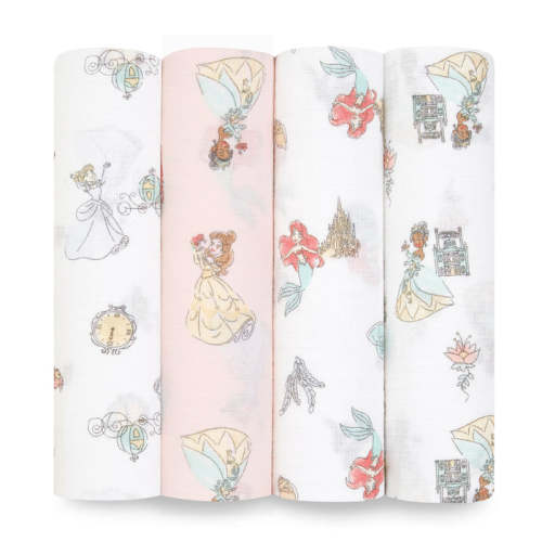 aden + anais Cotton Muslin Swaddles 4 pack Disney Princesses — buybuy BABY