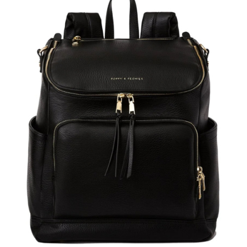 Lullaby Diaper Backpack Black | Poppy and Peonies – Poppy & Peonies