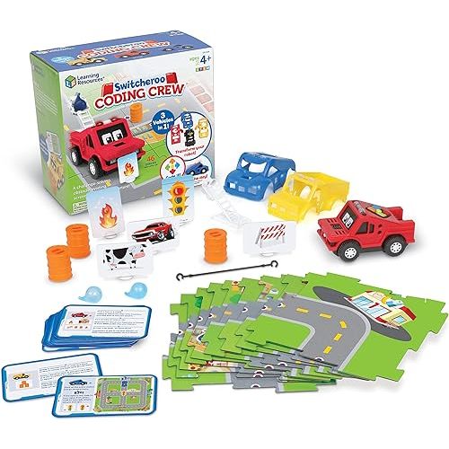 Game: Learning Resources Switcheroo Coding Crew - Robotics for Kids, STEM Programming, Engineering Gift Set