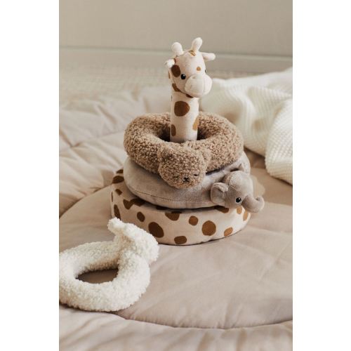 Soft Stacking Toy, Light beige/animals