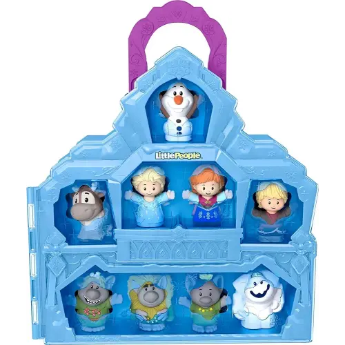 Fisher-Price Little People Toddler Toy Disney Frozen Carry Along Castle Case Playset with Figures for Pretend Play Kids Ages 18+ Months​
