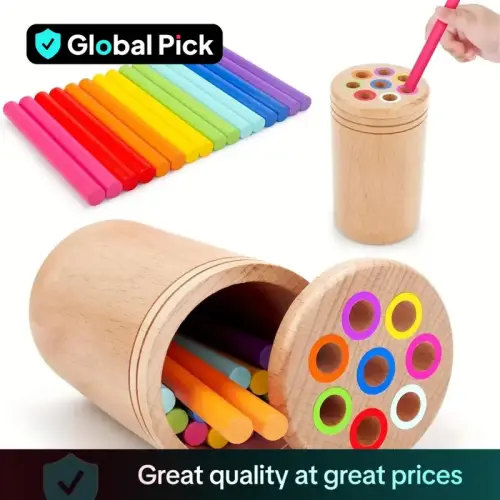 Wooden Montessori Stick Toy, 1 Set Colorful Hand-eye Coordination - TikTok Shop