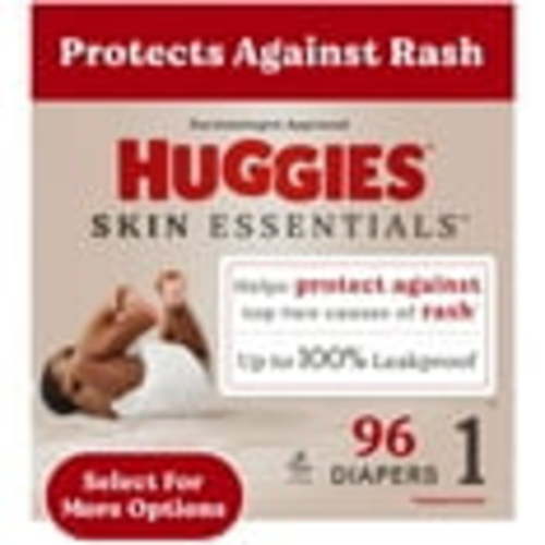 Huggies Skin Essentials Baby Diapers, Size 1 (8-14 lbs), 96 Ct (Select for More Options)