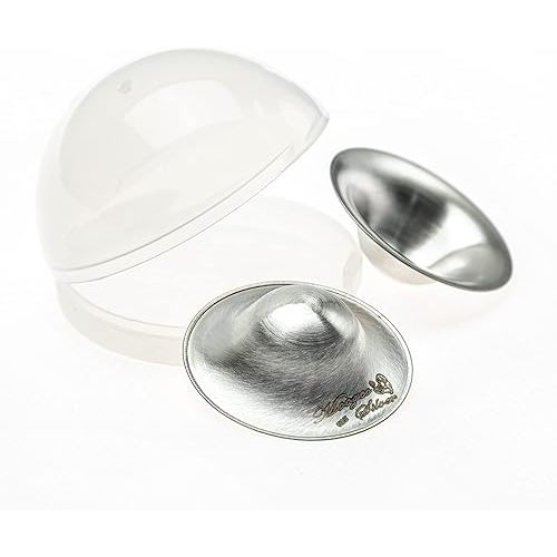 The Original Silver Nursing Cups - Nipple Shields for Nursing Newborn - Newborn Essentials Must Haves - Nipple Covers Breastfeeding - 925 Silver (Regular Silver Nursing Cups with Carrying Case)