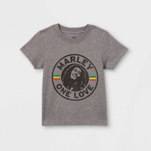 Toddler Boys' Bob Marley 'one Love' Short Sleeve Graphic T-shirt - Gray 18m