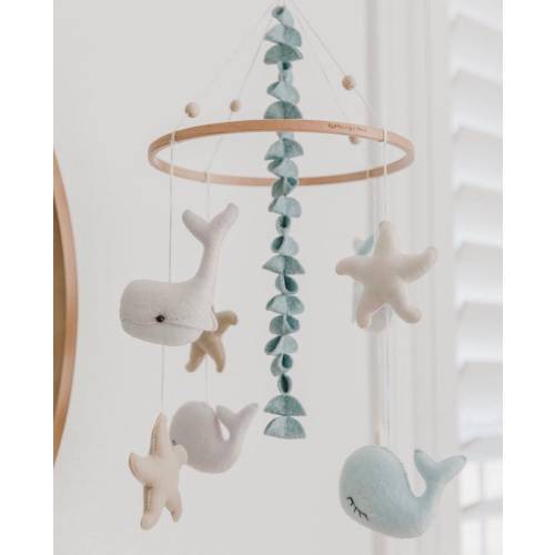 Whale Mobile -Baby Mobile - Nautical Mobile - Sea ocean Mobile - Crib Mobile - Baby Shower Gift