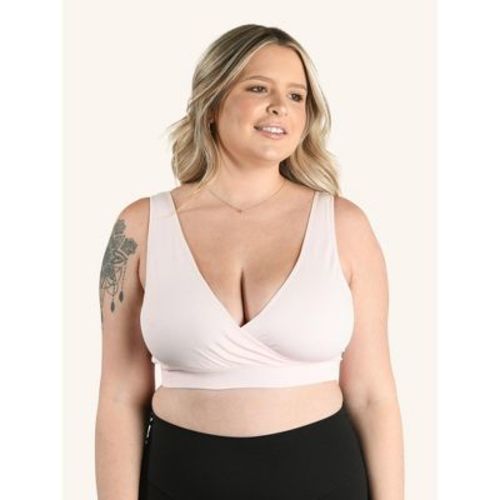 Leading Lady The Alora - Nylon Seamless Sleep Bra in Blush, Size: 2X.
